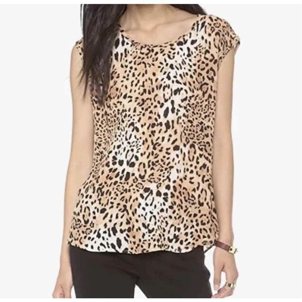 Joie Rancher Torrance Gradient Animal Print Leopard Silk Blouse Top size XS